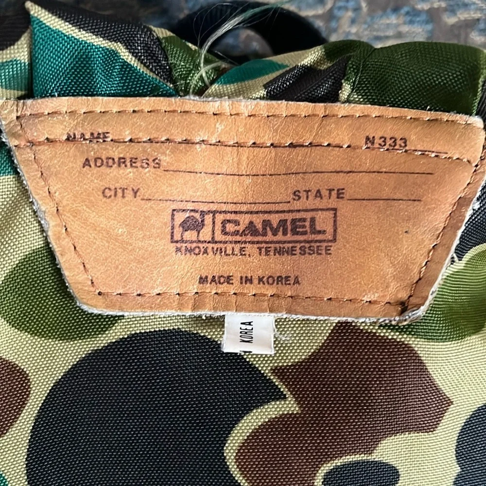 Vintage Camo Backpack Camel Cigarettes Camouflage Backpack Hiking School Bag